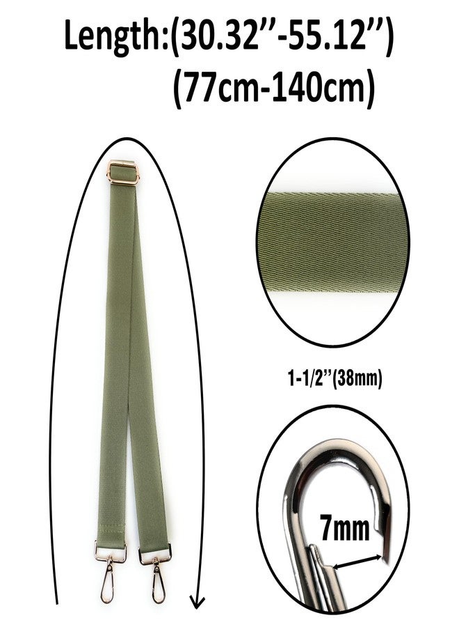 VersaKits Sage Green Purse Straps Replacement Crossbody 1-1/2 Inch Wide Light Gold Buckles Solid Color Adjustable Guitar Strap for Handbags Crossbody Bags Totes Durable and Stylish Bag Accessory - Image 3